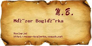Mózer Boglárka névjegykártya